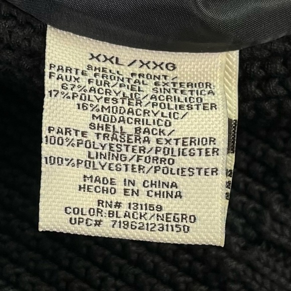 Sebby Collection Black Faux Fur Vest Size XXL/XXG - Picture 6 of 8